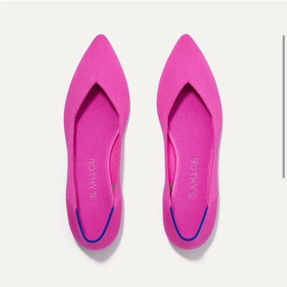 Rothy’s Dragonfruit Hot Pink The Point Flat - Picture 1 of 12